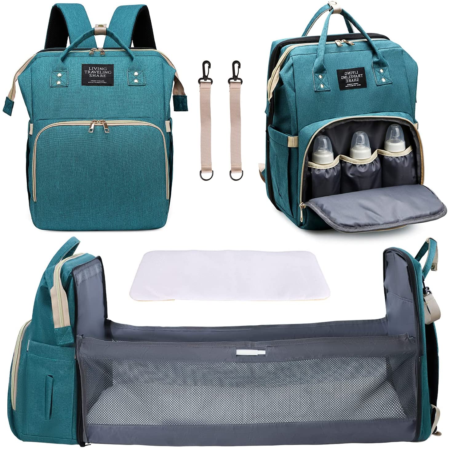 Imported Multifunctional Portable Folding Diaper Bag and Portable Baby Bed Large Backpack