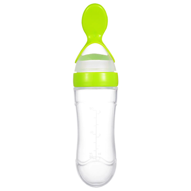 Baby Spoon Feeder 90ml Squeezing Feeding Bottle Silicone