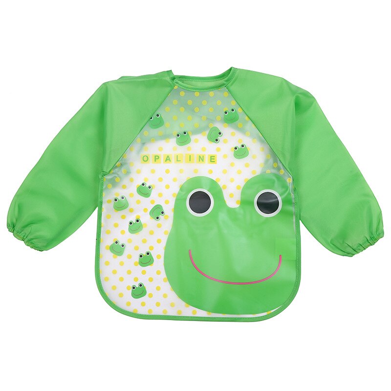 Imported Long Sleeve Waterproof Baby Feeding Children Plastic Apron Bib Toddler