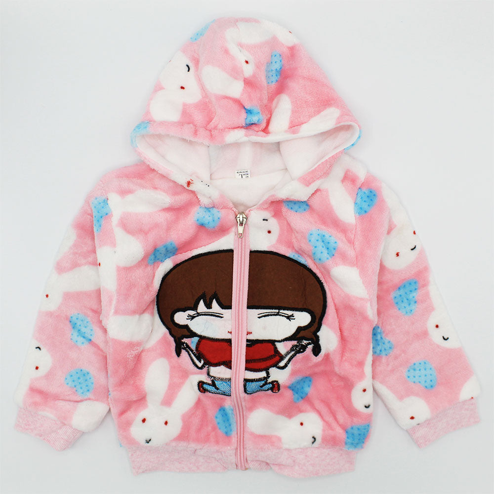 Imported Baby Girls Winter Fleece Long Sleeve Pullover Zipper Hoodie for 6 -24 Months