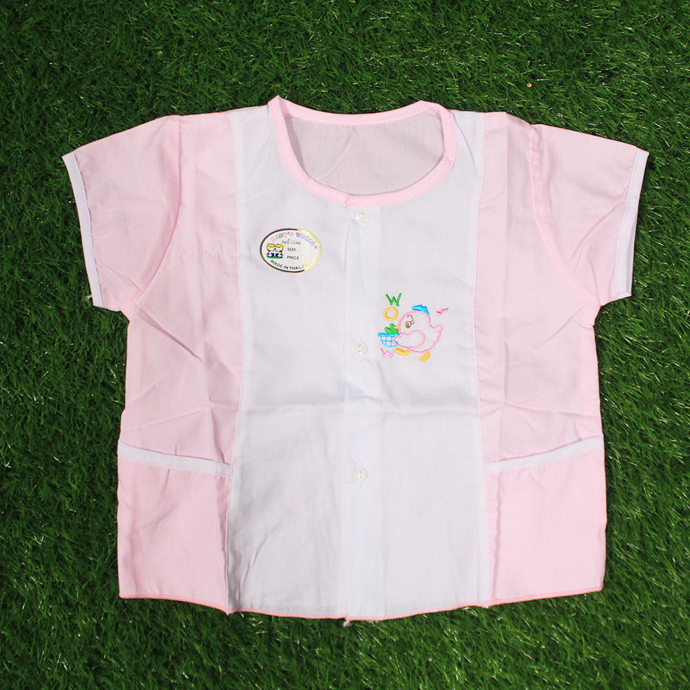 Imported Thailand Baby Wow Chick Cotton Stuff Fly Sleeves Frock Jabla Shirt for 0-6 Months
