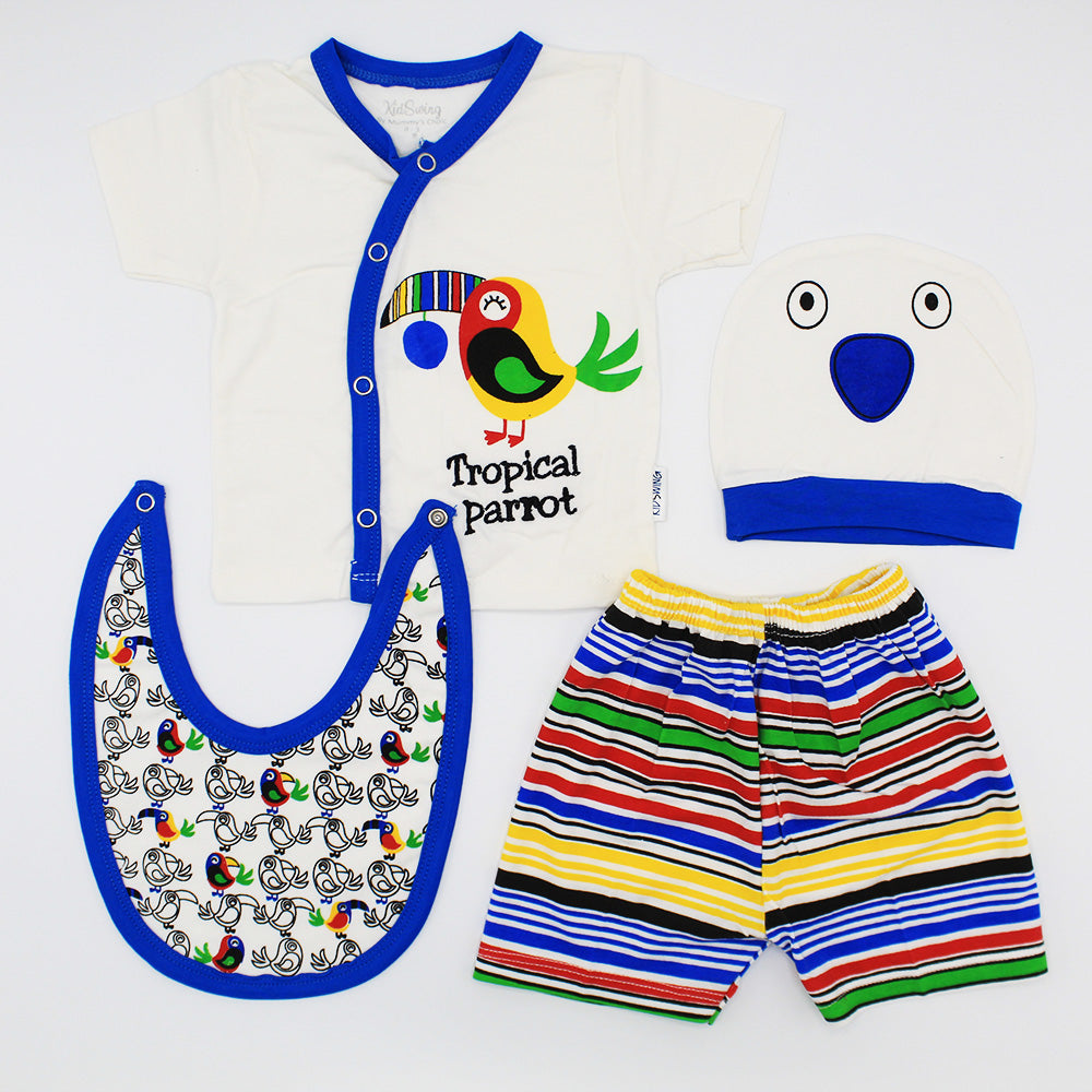 Newborn Baby Tropical Parrot 4 Pcs Starter Set for 0-3 Months