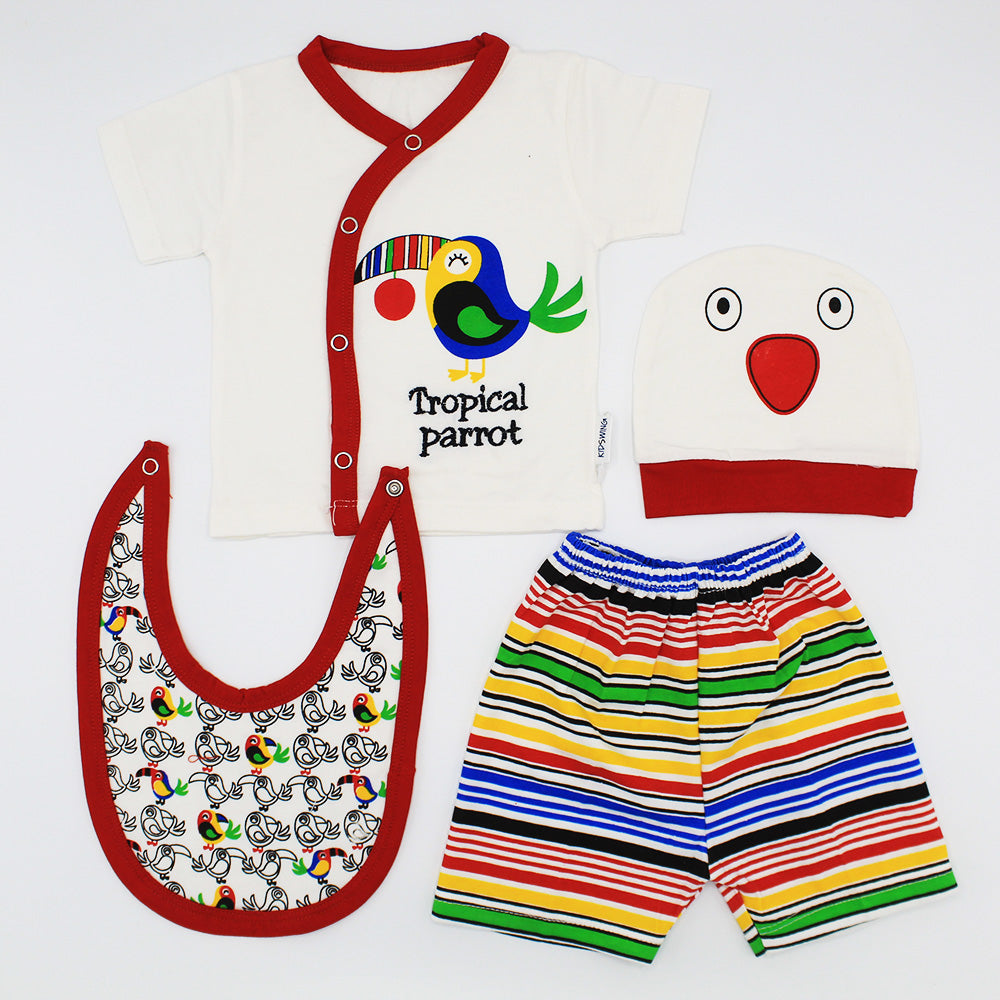 Newborn Baby Tropical Parrot 4 Pcs Starter Set for 0-3 Months