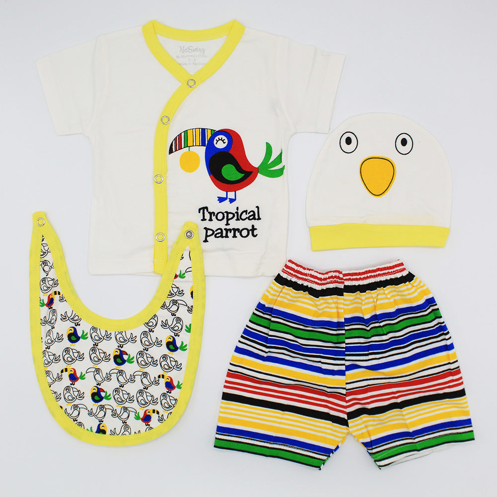 Newborn Baby Tropical Parrot 4 Pcs Starter Set for 0-3 Months