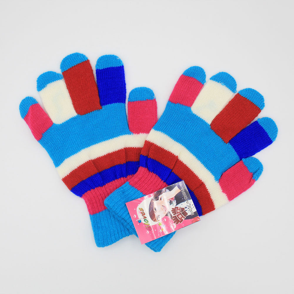 Kids 5-6 Years Super Soft Woolen Gloves Multi Colored