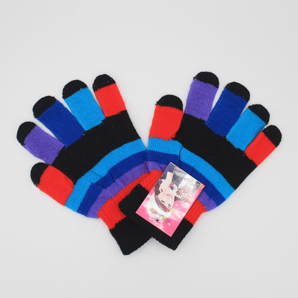 Kids 5-6 Years Super Soft Woolen Gloves Multi Colored