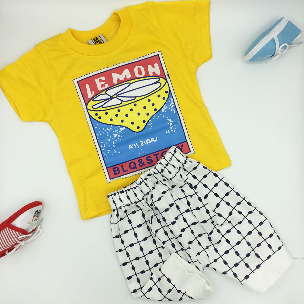 Lemon Printed Summer Suit Set for 3-9 Months