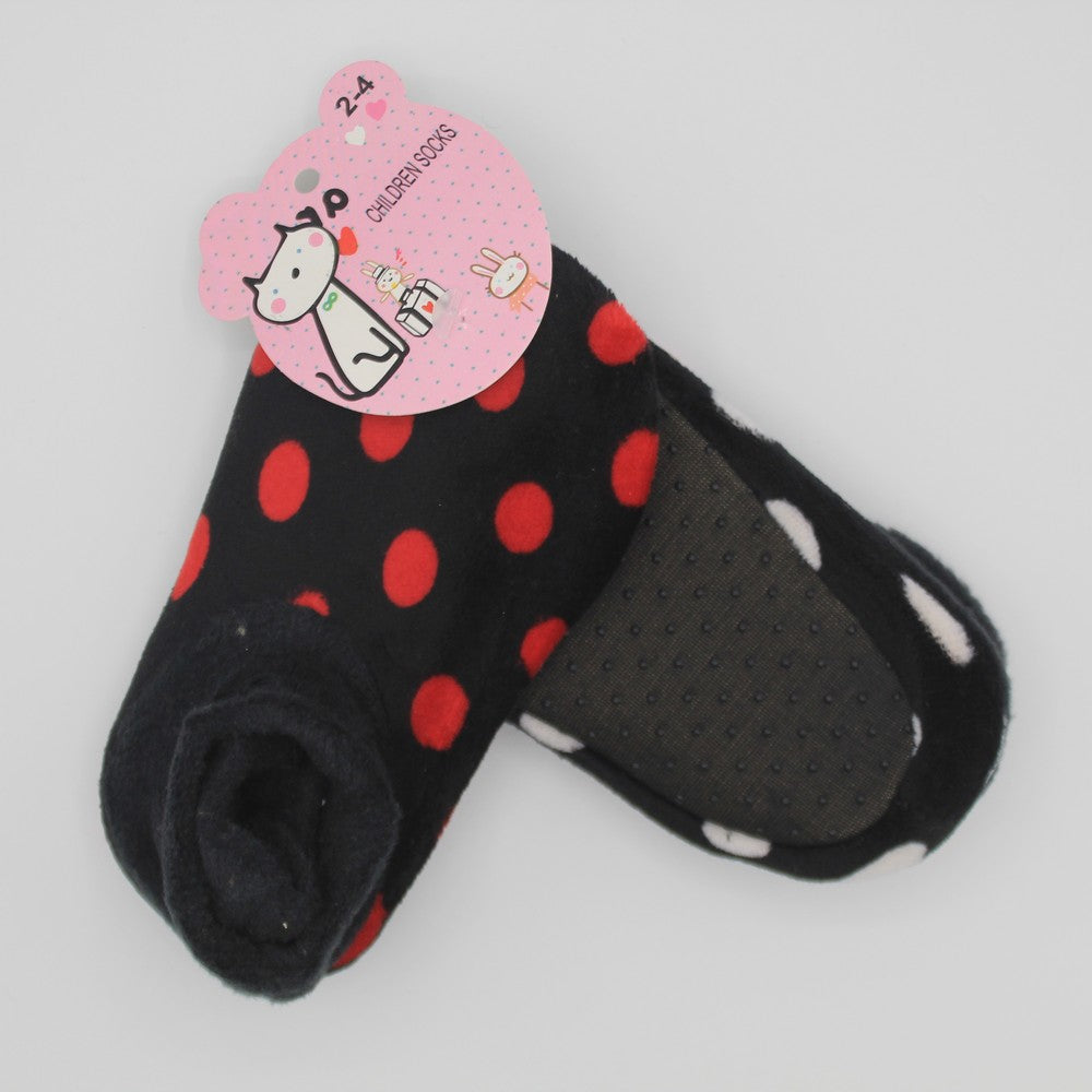 Imported Winter Warm Fuzzy Slipper Loafer Socks - Polka Dots Style