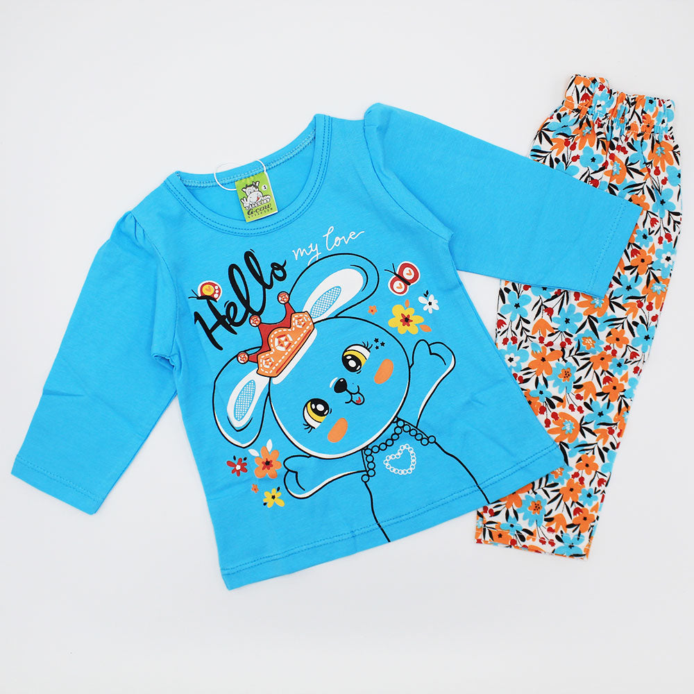 Baby Girl Love Bunny Full Sleeves Dress for 3-9 Months