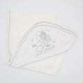 Silver newborn Baby Embroidered Love Wrapping Sheet with Hood for 0-3 Months