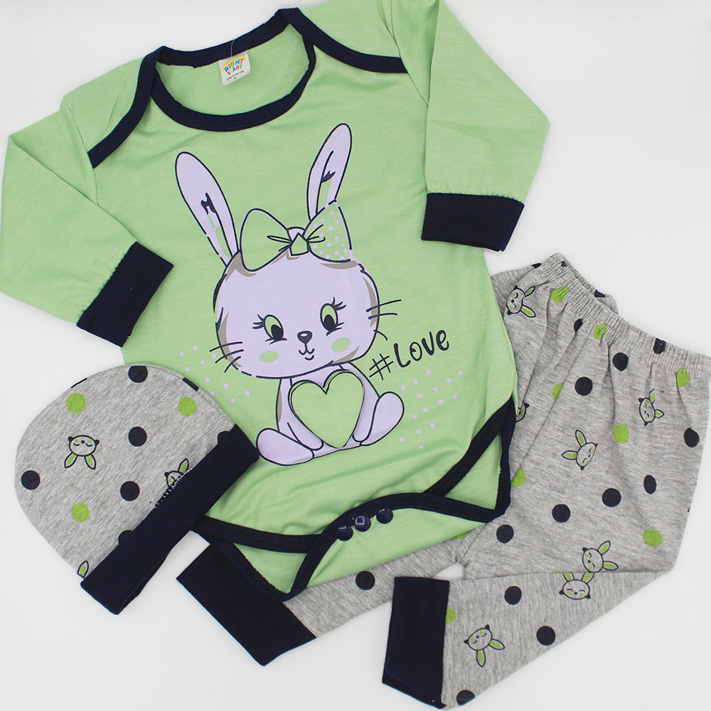 Newborn Baby Love Bunny Bodysuit Dress for 0-3 months