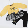Baby Girl Winter Terry Lovely Embroidered 3D Bow Full Sleeves Frock Dress for 3 Months - 3.5 Years