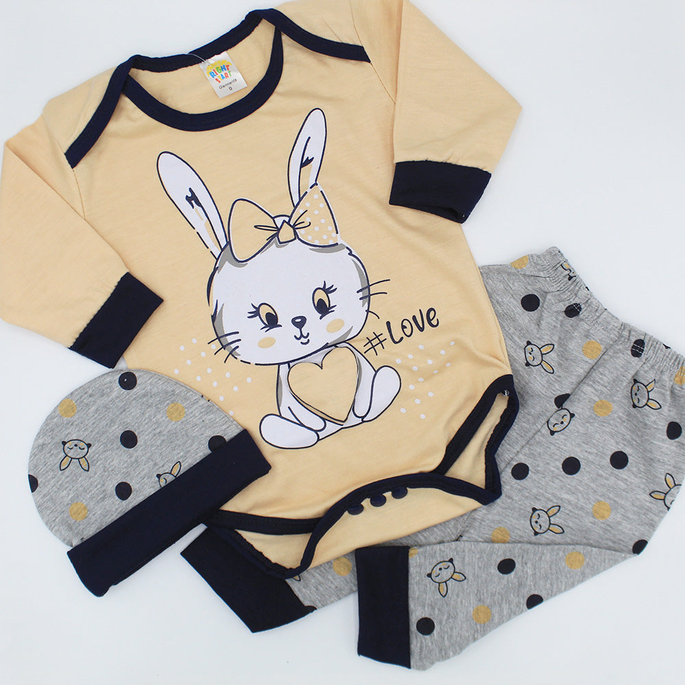 Newborn Baby Love Bunny Bodysuit Dress for 0-3 months