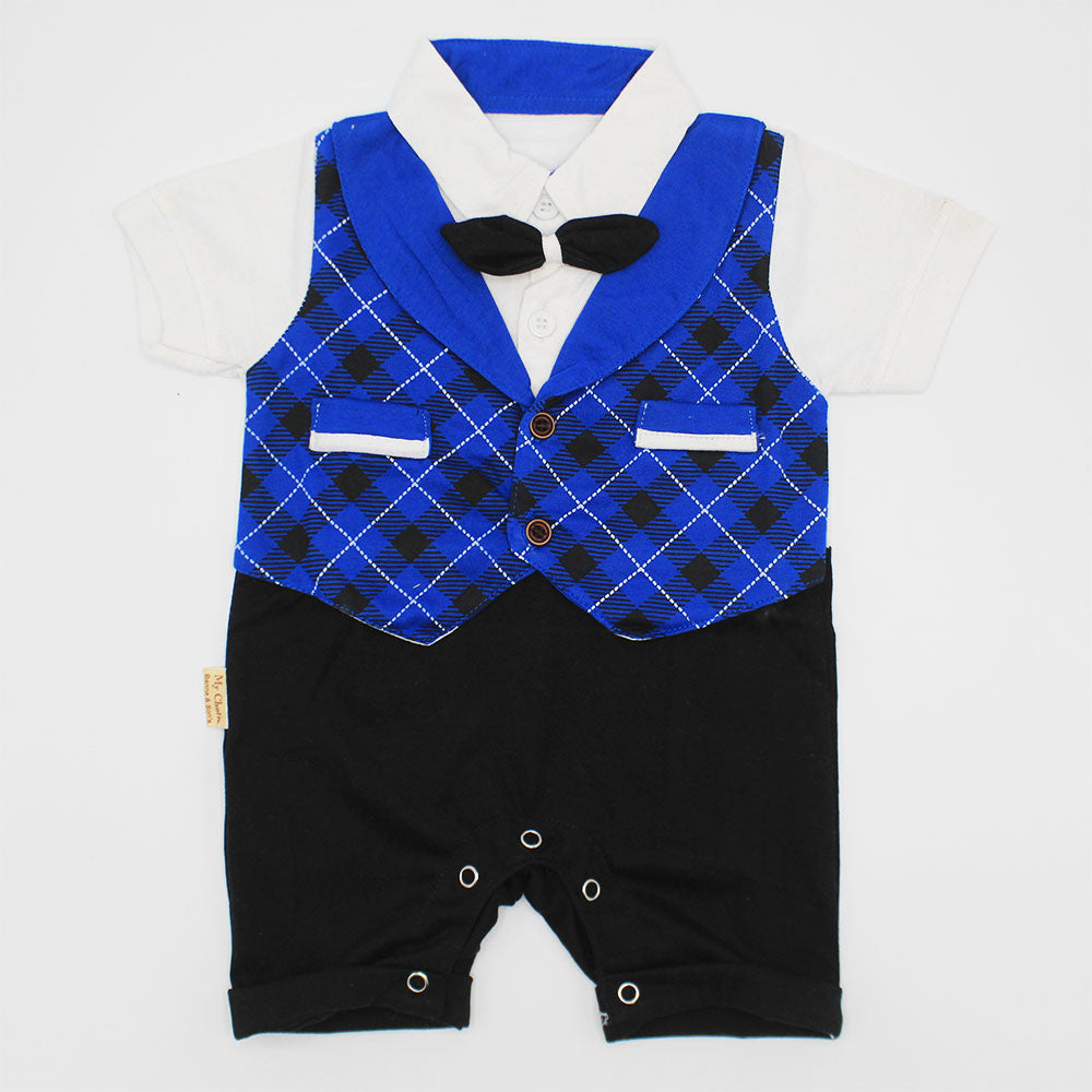 Baby Gentleman Waistcoat Half Sleeve Romper Bodysuit for 0-12 months