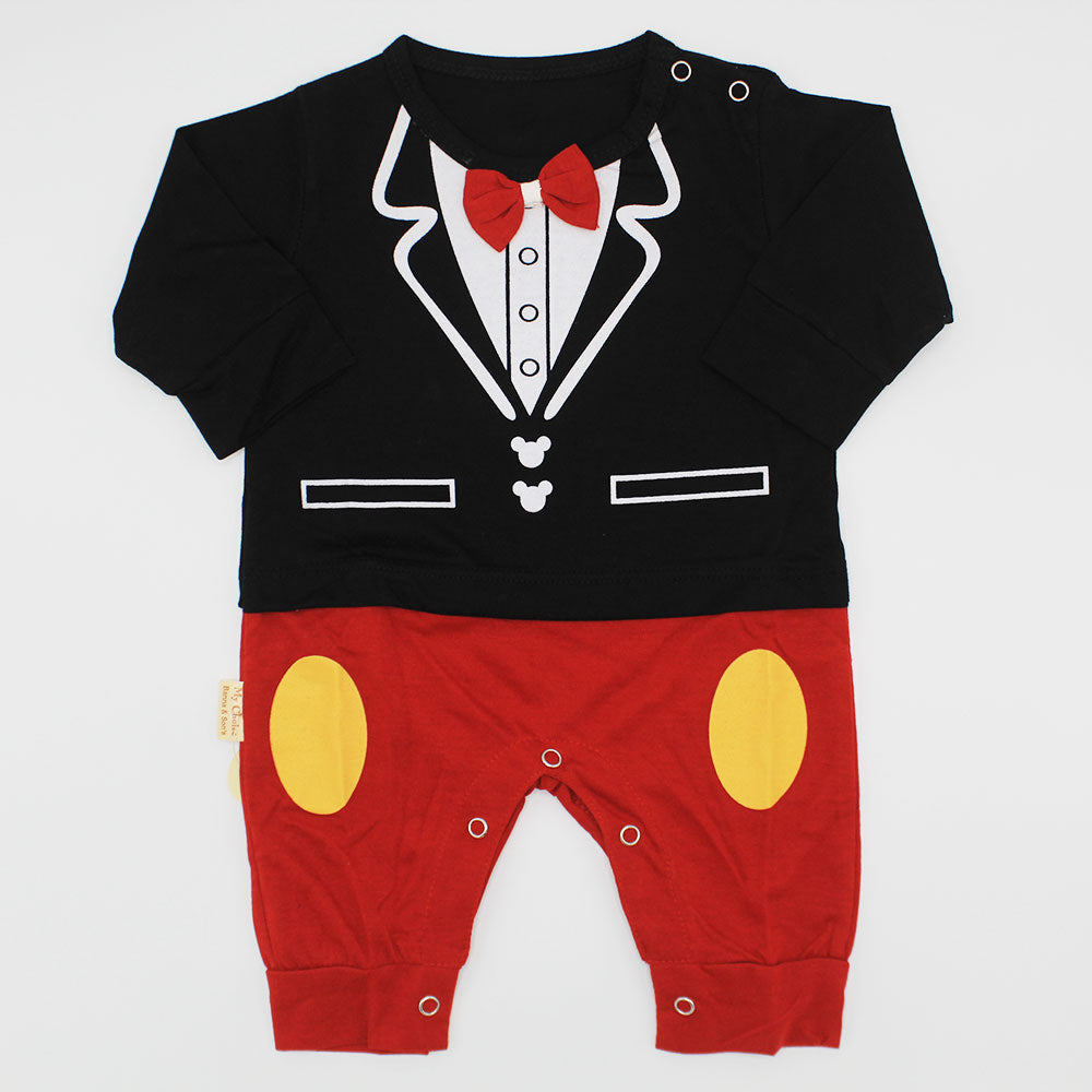 Baby Mickey Gentleman Bow Tie Full Sleeves Romper for 0-12 months