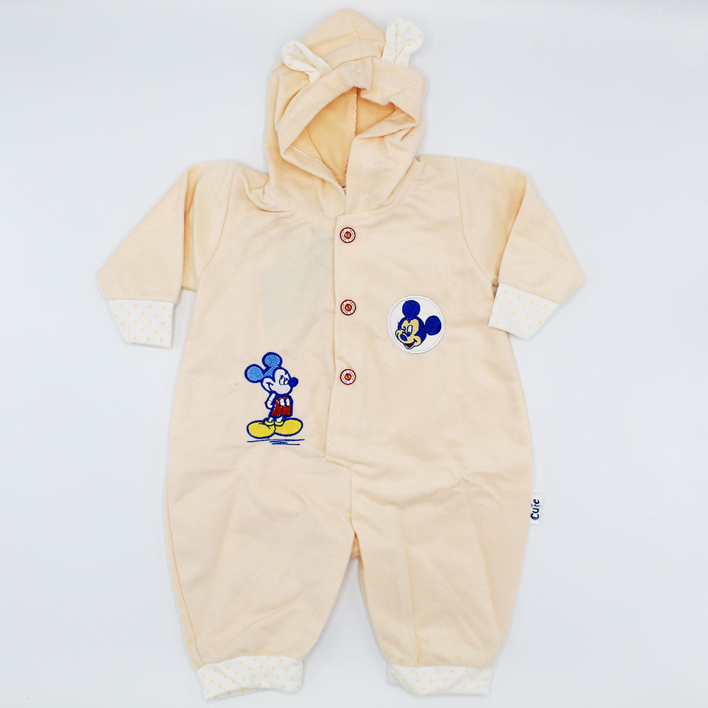 Winter Warm Cute Mickey Mouse Velvet Romper for 0-3 Months