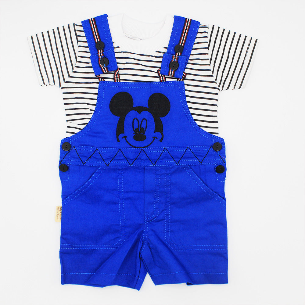 Baby Cute Mickey Half Sleeve Dungaree Romper for 0-12 months