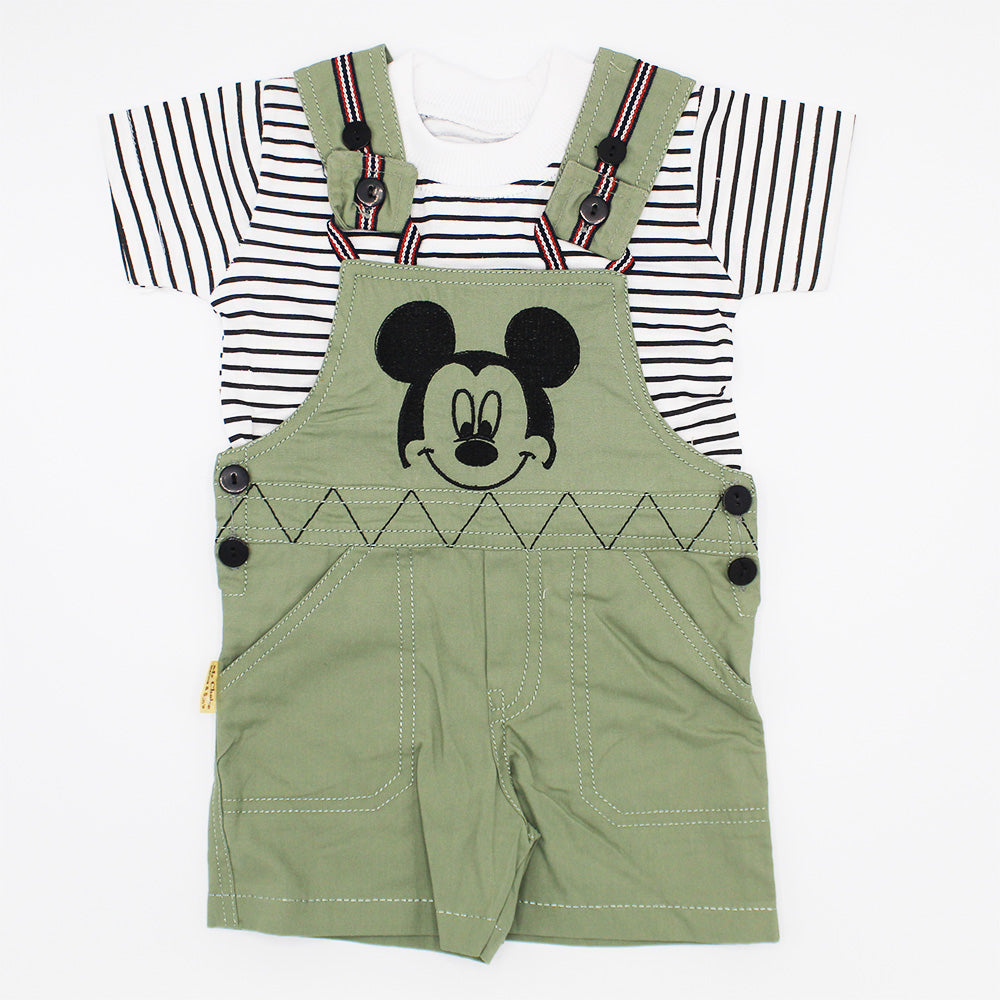 Baby Cute Mickey Half Sleeve Dungaree Romper for 0-12 months