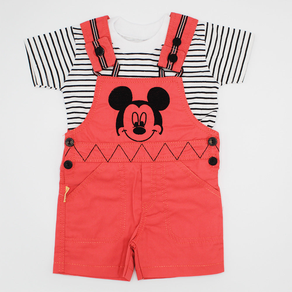 Baby Cute Mickey Half Sleeve Dungaree Romper for 0-12 months