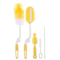 Imported Bottle Feeder Brush Cleaner Kit with Teat Cleaner and Straw Brushes 360 Degree Rotating 5 PCS in One Feeder Brush Set