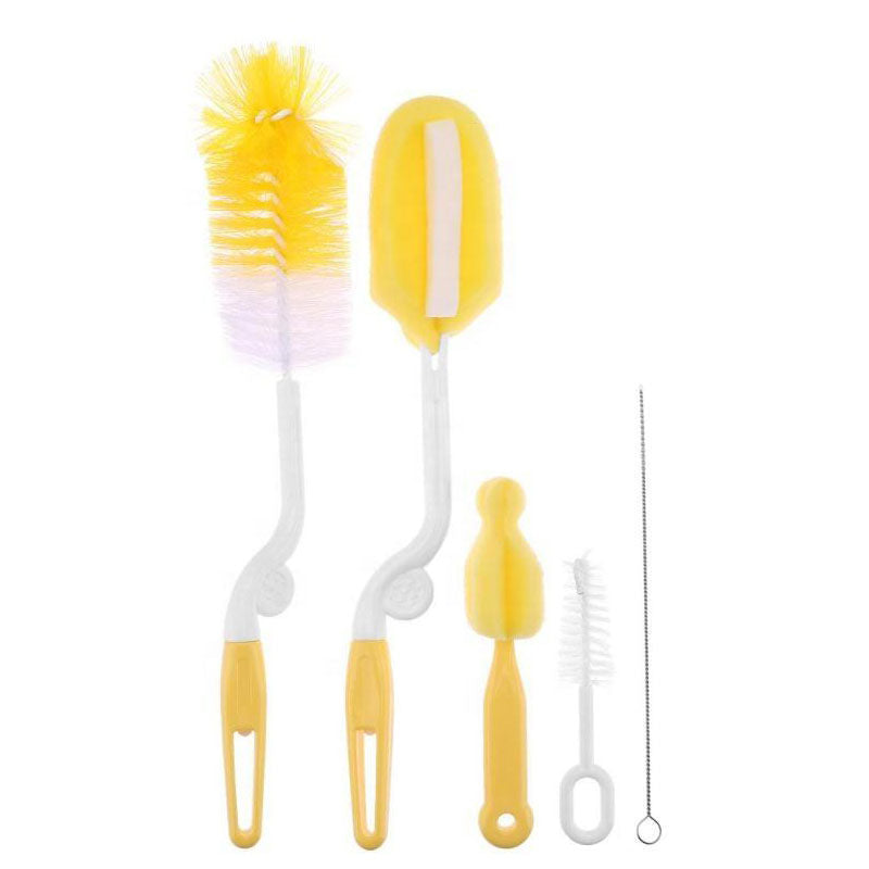 Imported Bottle Feeder Brush Cleaner Kit with Teat Cleaner and Straw Brushes 360 Degree Rotating 5 PCS in One Feeder Brush Set