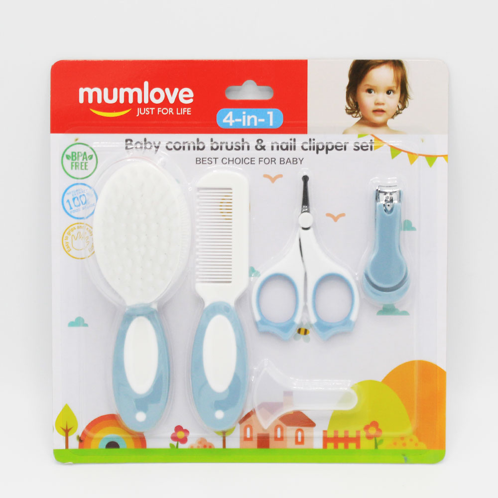 Imported 4 in 1 Baby Comb Brush and Nail Clipper Set