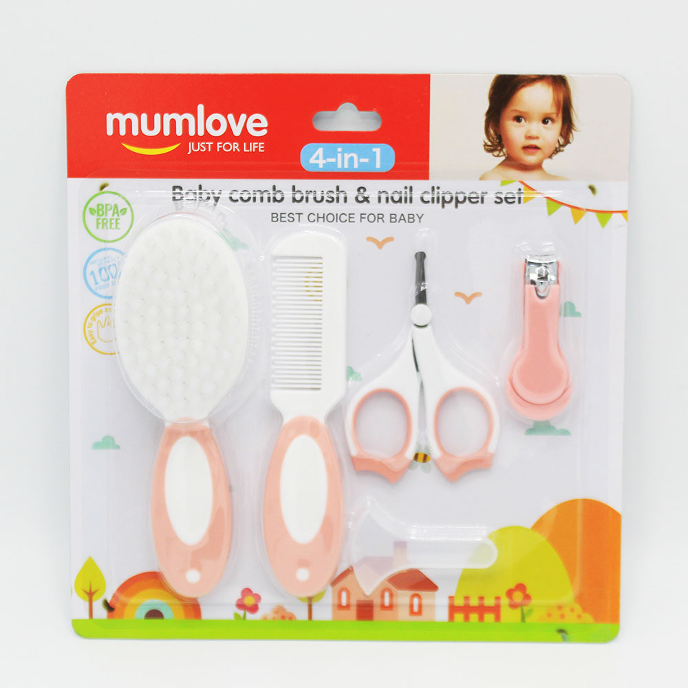 Imported 4 in 1 Baby Comb Brush and Nail Clipper Set