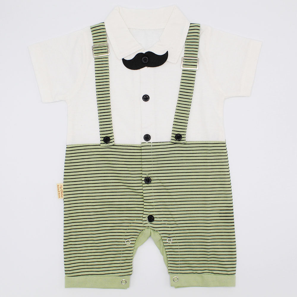 Baby Gentleman Mustache Gallace Style Half Sleeve Romper Bodysuit for 0-12 months