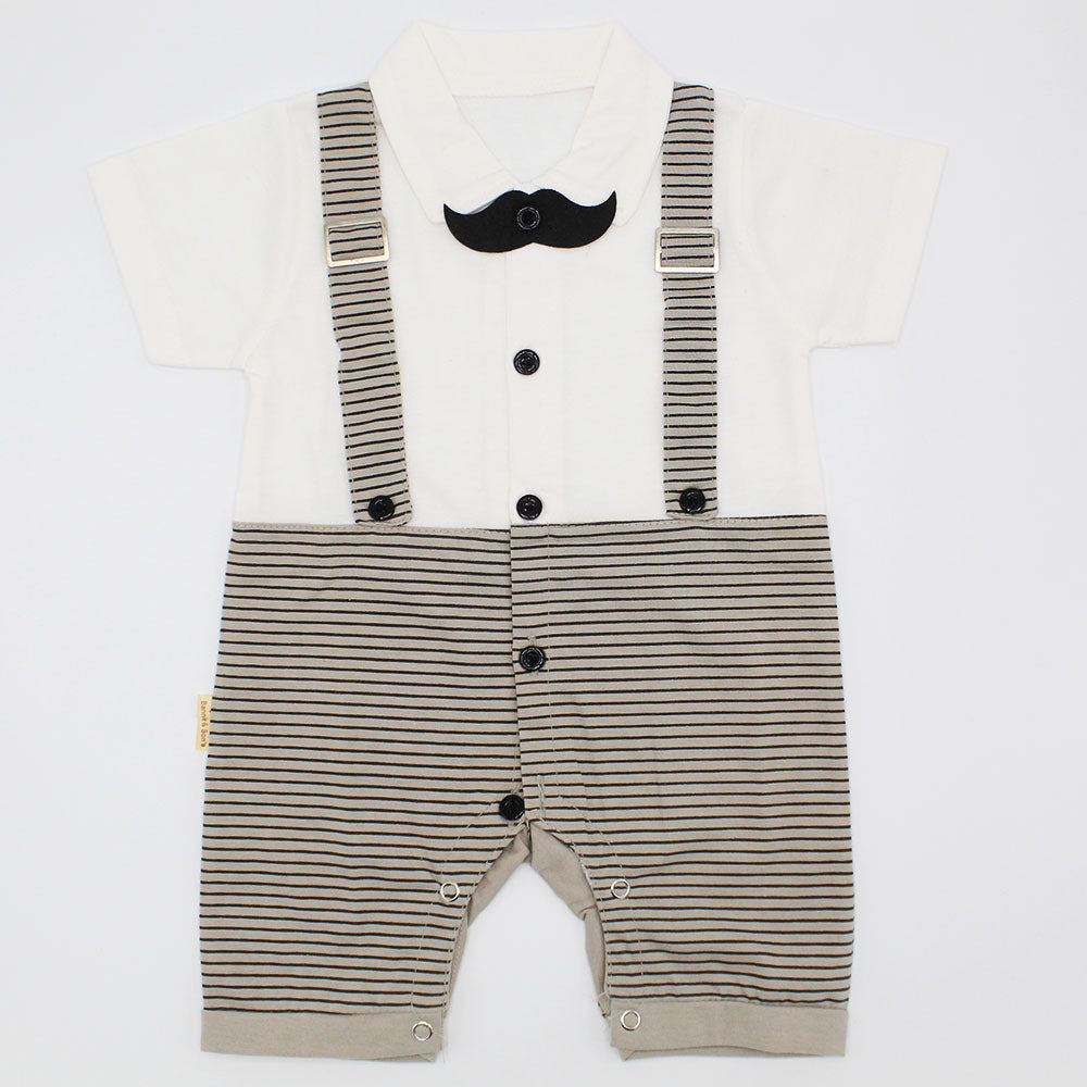 Baby Gentleman Mustache Gallace Style Half Sleeve Romper Bodysuit for 0-12 months