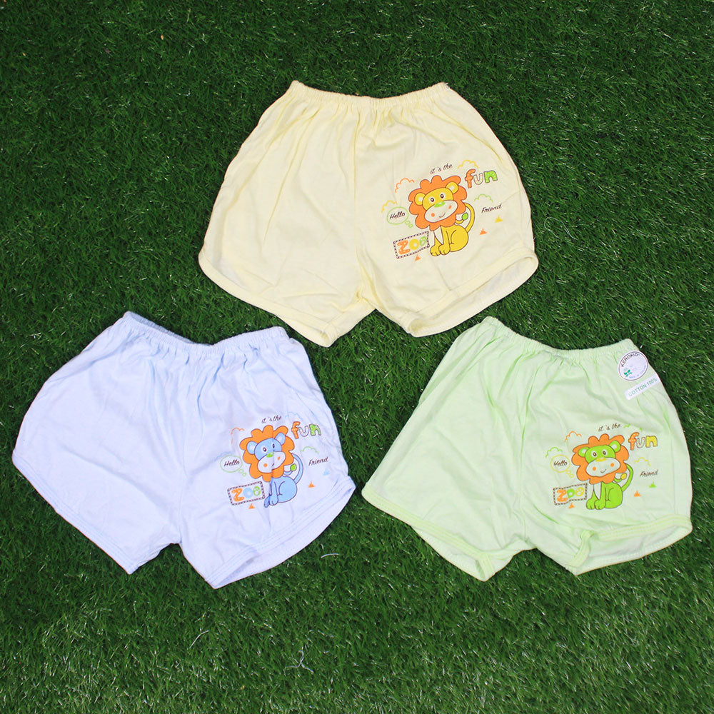 Imported Thailand Newborn Baby Pack of 3 Cotton Stuff Nekker Shorts for 0-6 Months