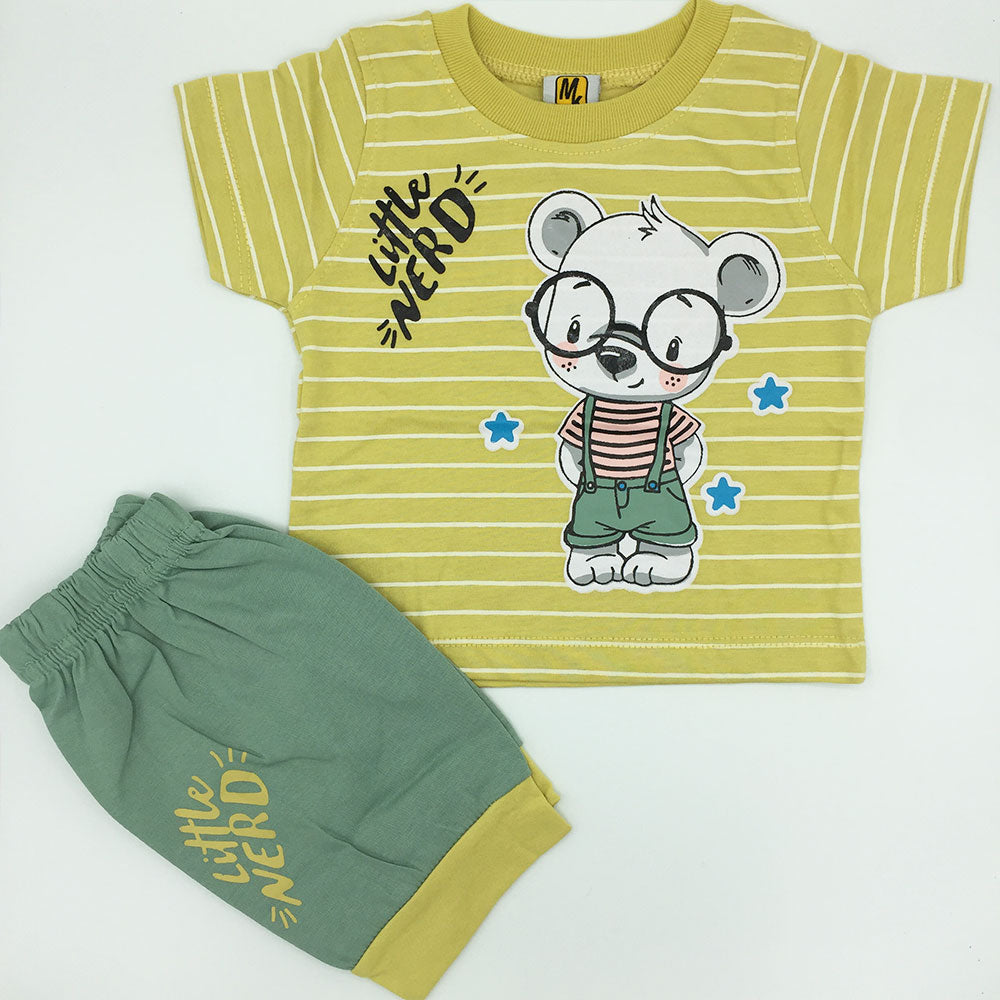 Little Nerd Printed Summer Suit Set for 3-9 Months