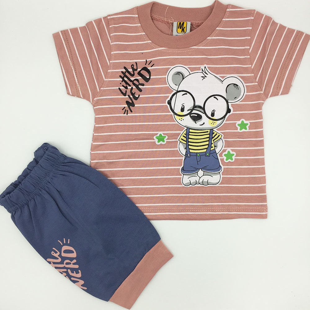 Little Nerd Printed Summer Suit Set for 3-9 Months