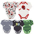 Imported Next Dreams Baby Set of 5 Bodysuit Full Sleeves Onesie Romper for 0-23 Months