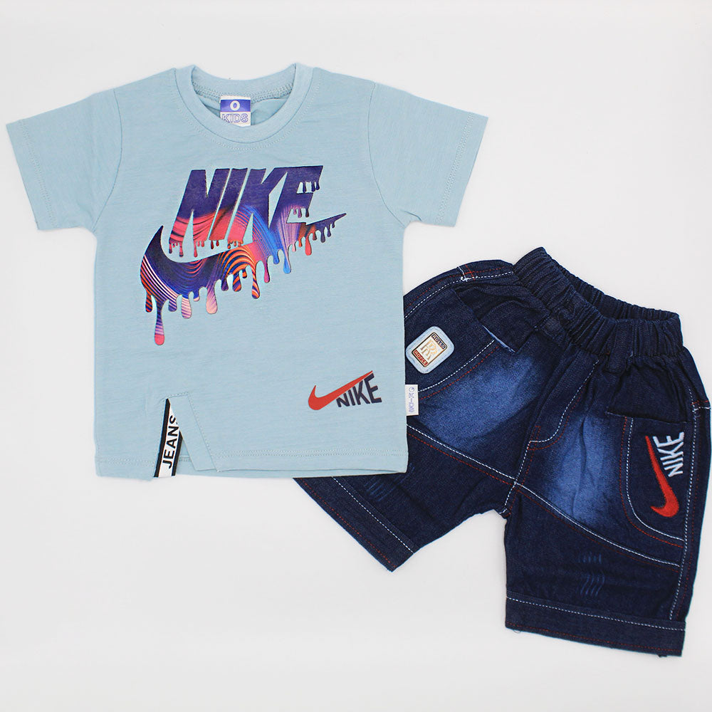 Boys 3D Printed Nike Dress with Fashionable Shorts for 12 Months - 3 Years