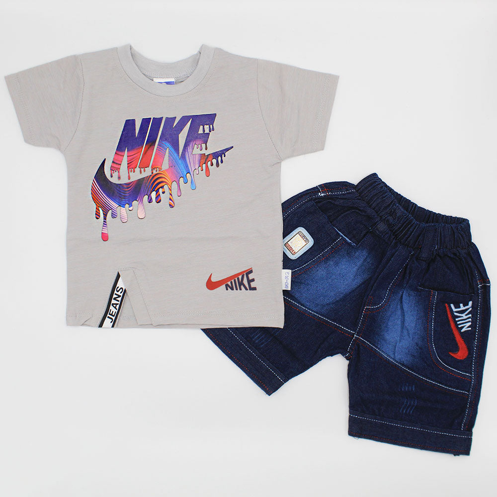 Boys 3D Printed Nike Dress with Fashionable Shorts for 12 Months - 3 Years