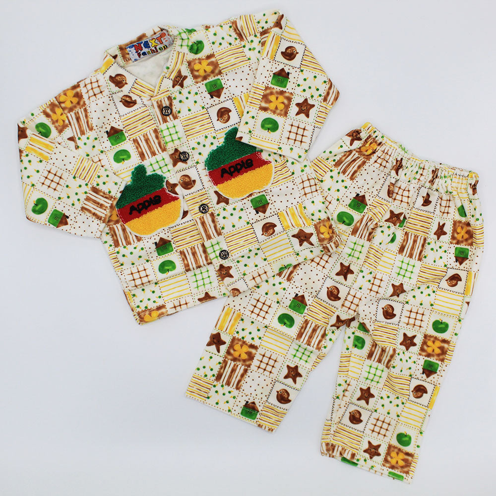 Winter Velvet Baby Kids Full Sleeves Night Suit for 3-18 Months