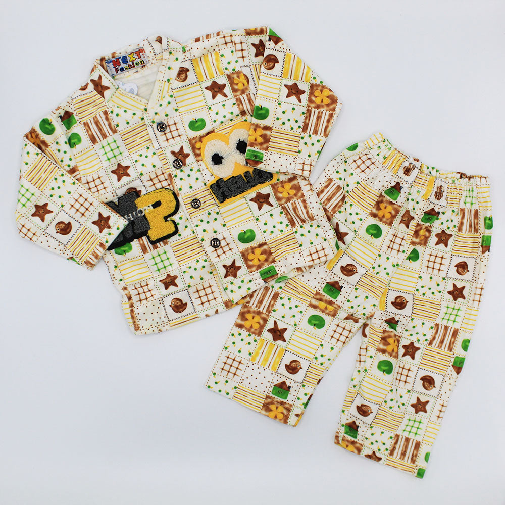 Winter Velvet Baby Kids Full Sleeves Night Suit for 3-18 Months