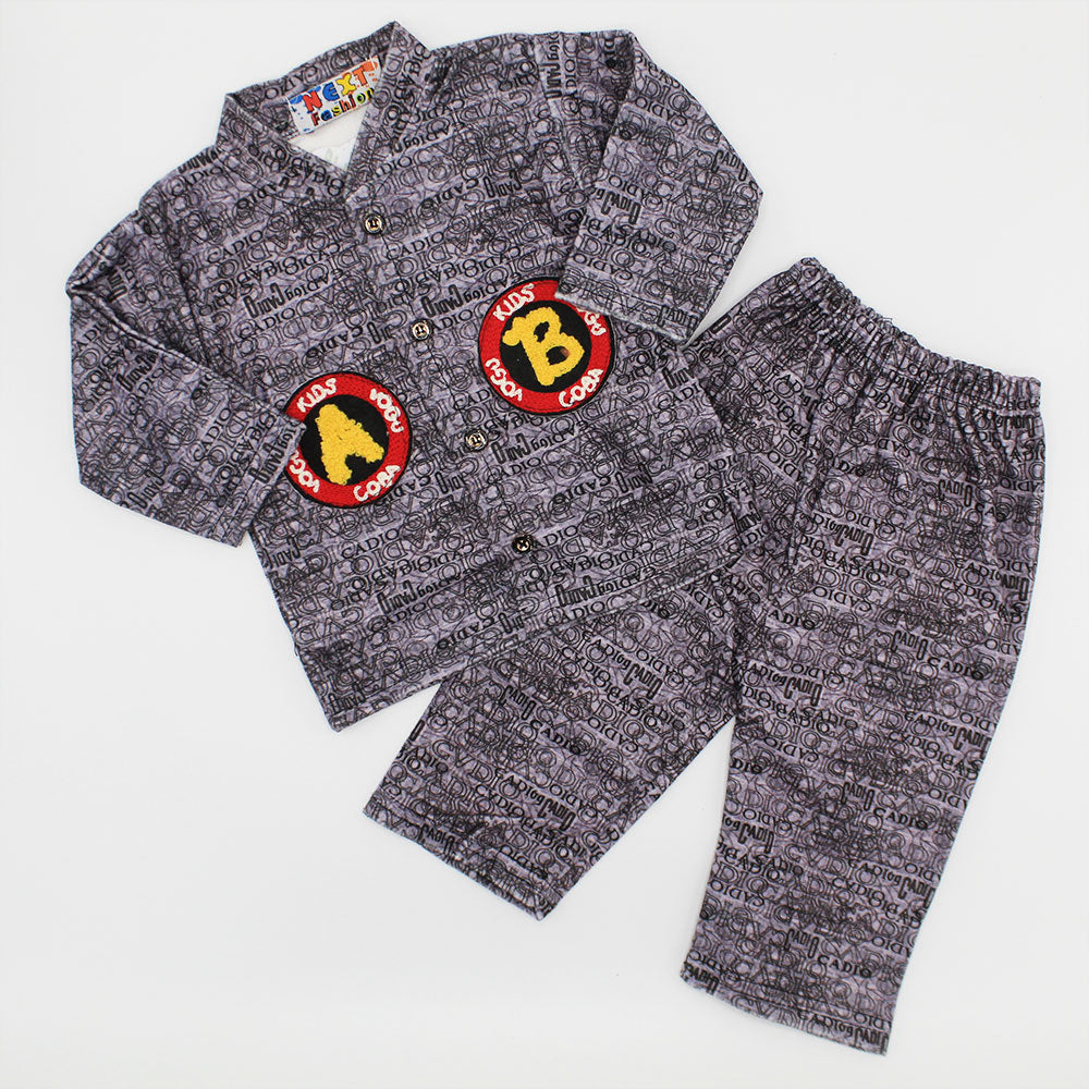 Winter Velvet Baby Kids Full Sleeves Night Suit for 3-18 Months