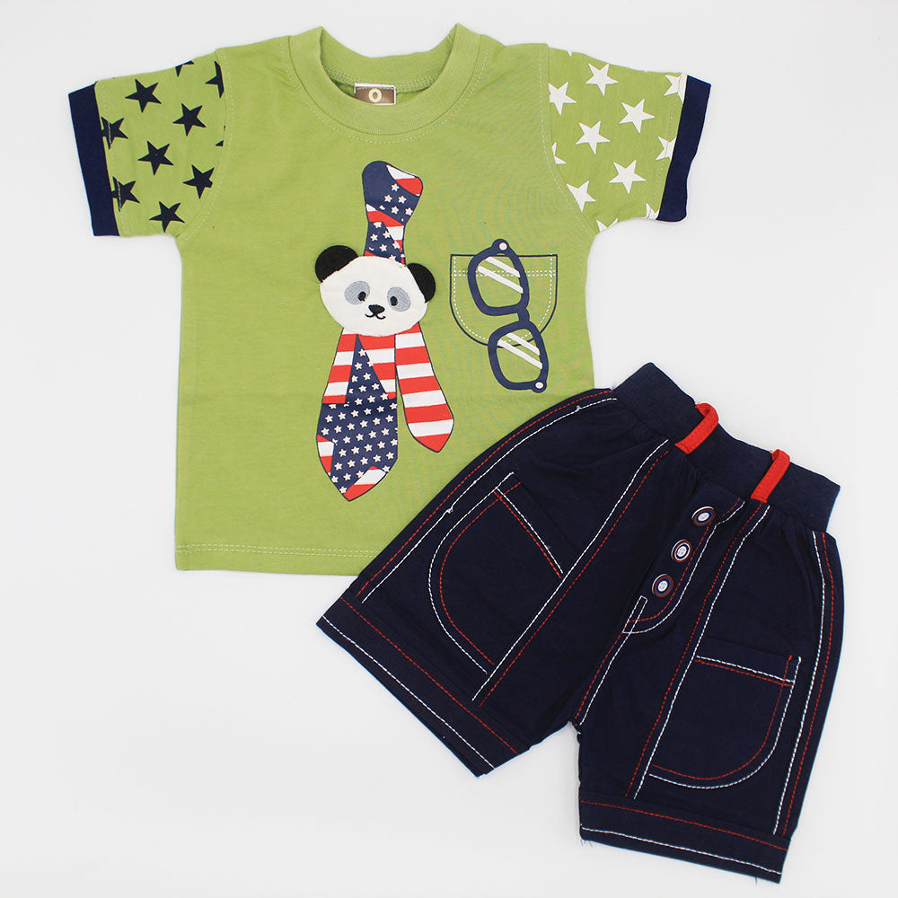 Boys Fancy Bear Starry Tie Dress with Cute Button Shorts for 12 Months - 24 Months