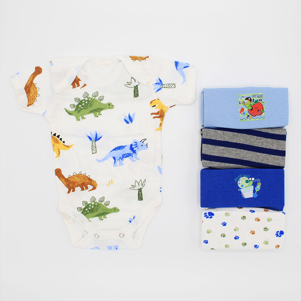 Imported Set of 5 New Summer Bodysuit Half Sleeves Onesie Romper for 0-23 Months