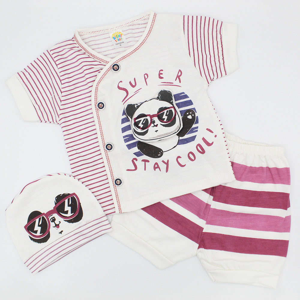 Newborn Baby Super Panda Dress with Panda Cap for 0-3 months