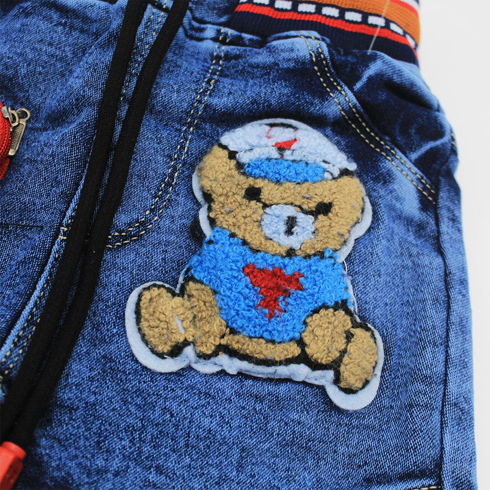 Imported Baby Kids 3D Bear Denim Style Pant for 6 - 24 Months