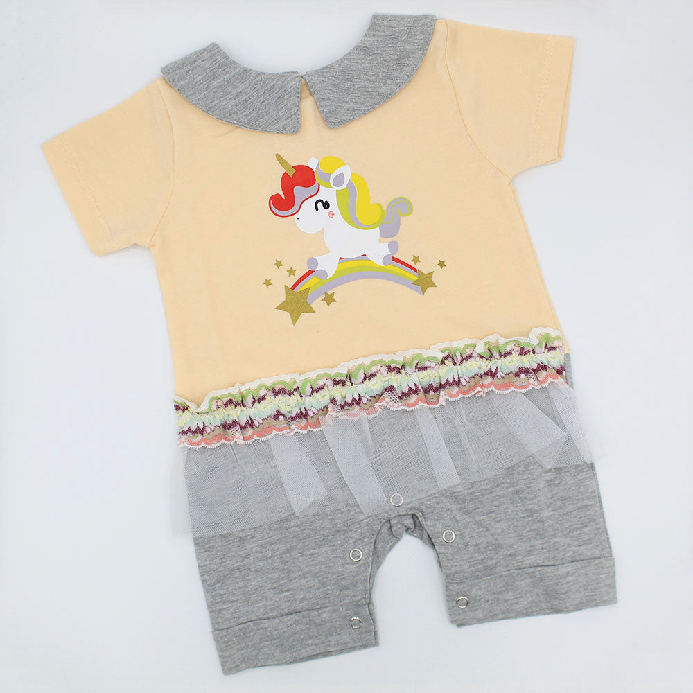 Baby Girl Unicorn Frilly Romper for 0-12 Months