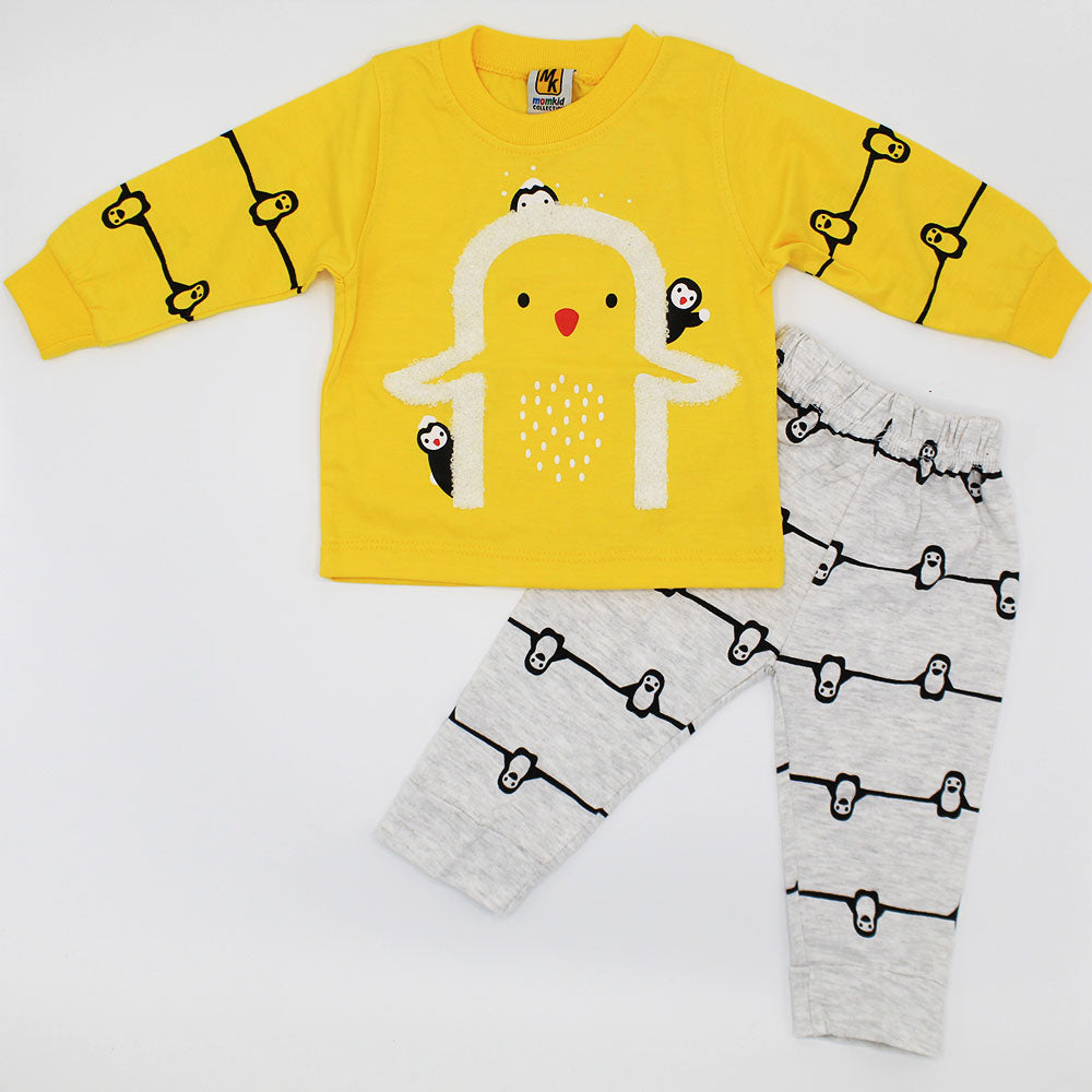 Baby 3D Penguin Full Sleeves Dress for 3-9 Months