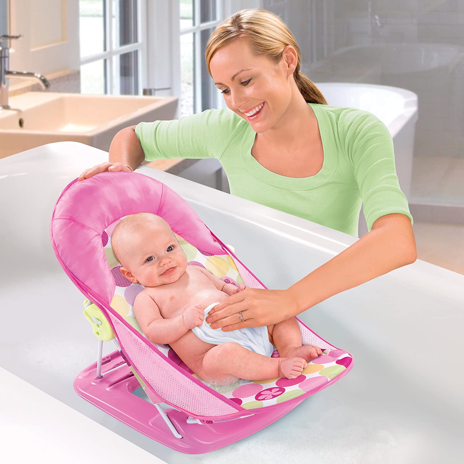 Imported Luxurious Baby Bather Bath Seat with Head Pillow Foldable