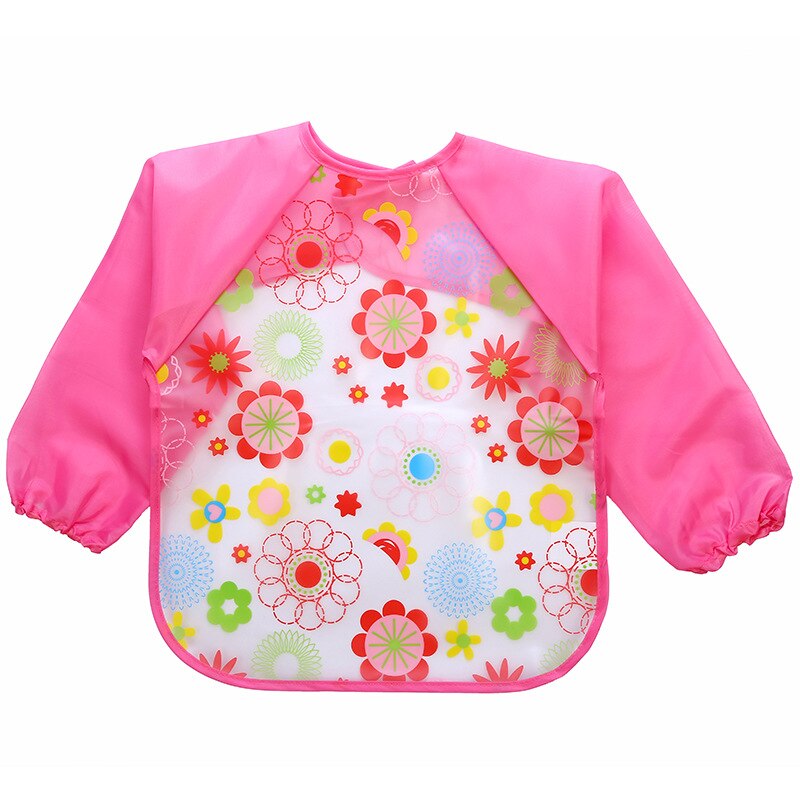 Imported Long Sleeve Waterproof Baby Feeding Children Plastic Apron Bib Toddler