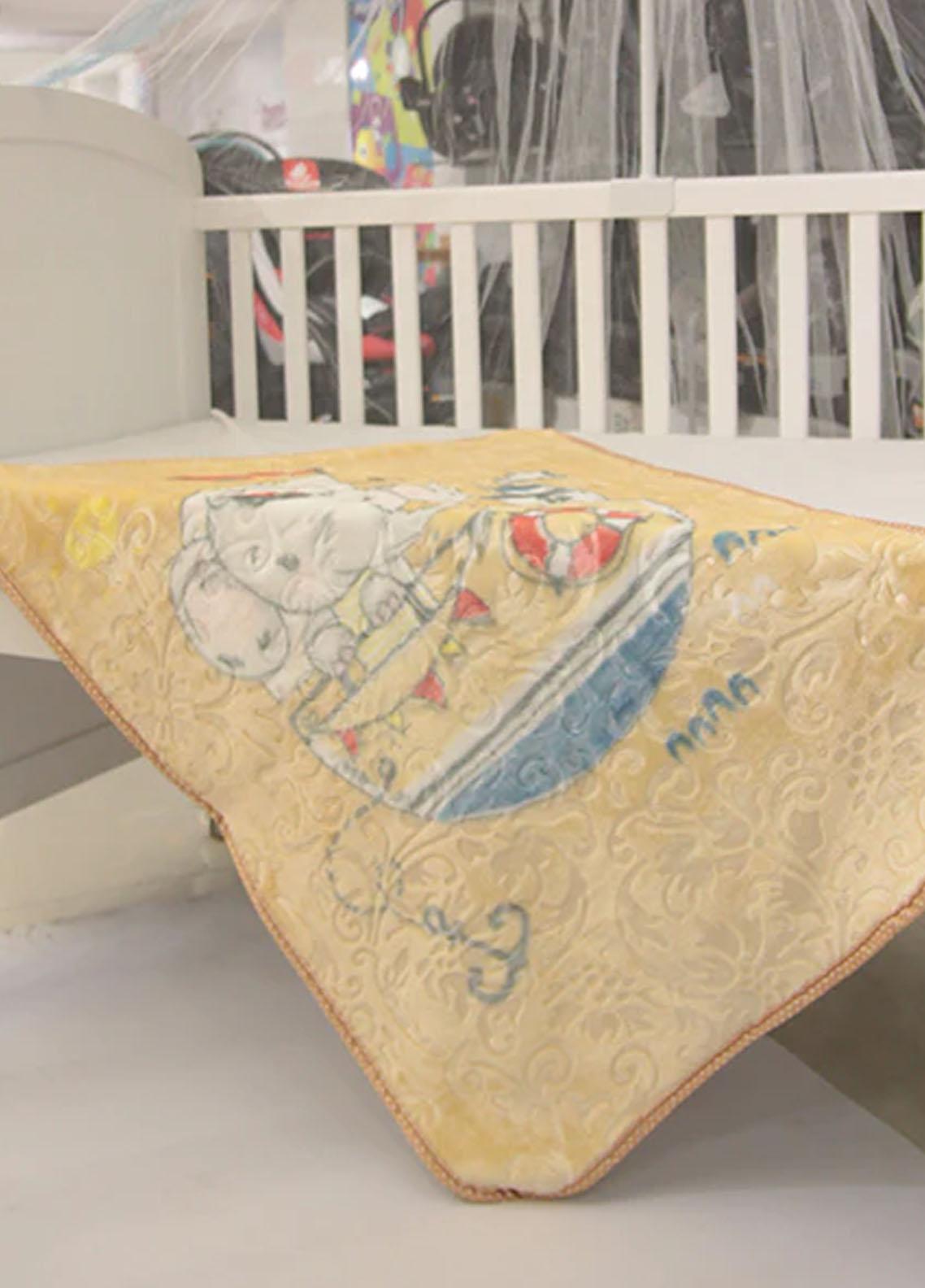 Baby Blanket 2 in 1 Plush Mink Kitten Embossed Zipper Blanket