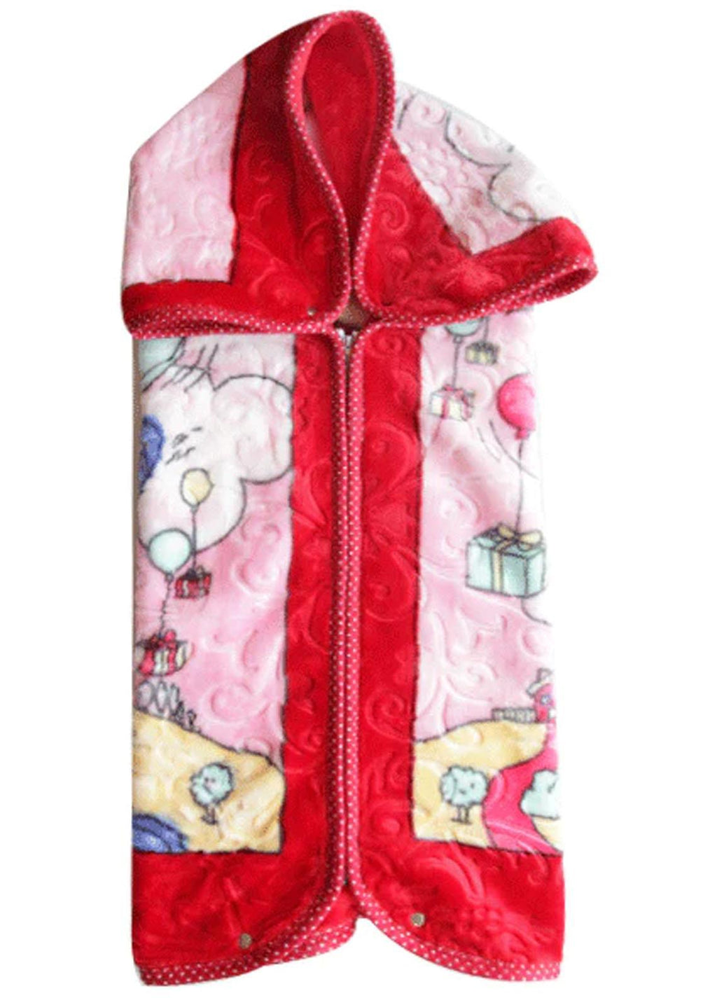 Baby Blanket 2 in 1 Plush Mink Kitten Embossed Zipper Blanket