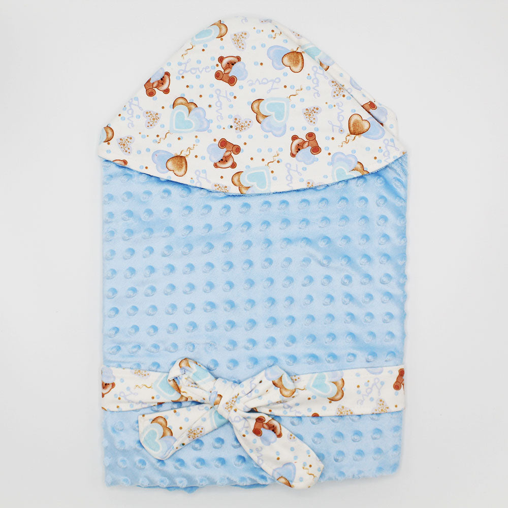 Winter Newborn Baby Swaddle Wrapping Blanket with Hood Double Side Printed For 0-3 Months