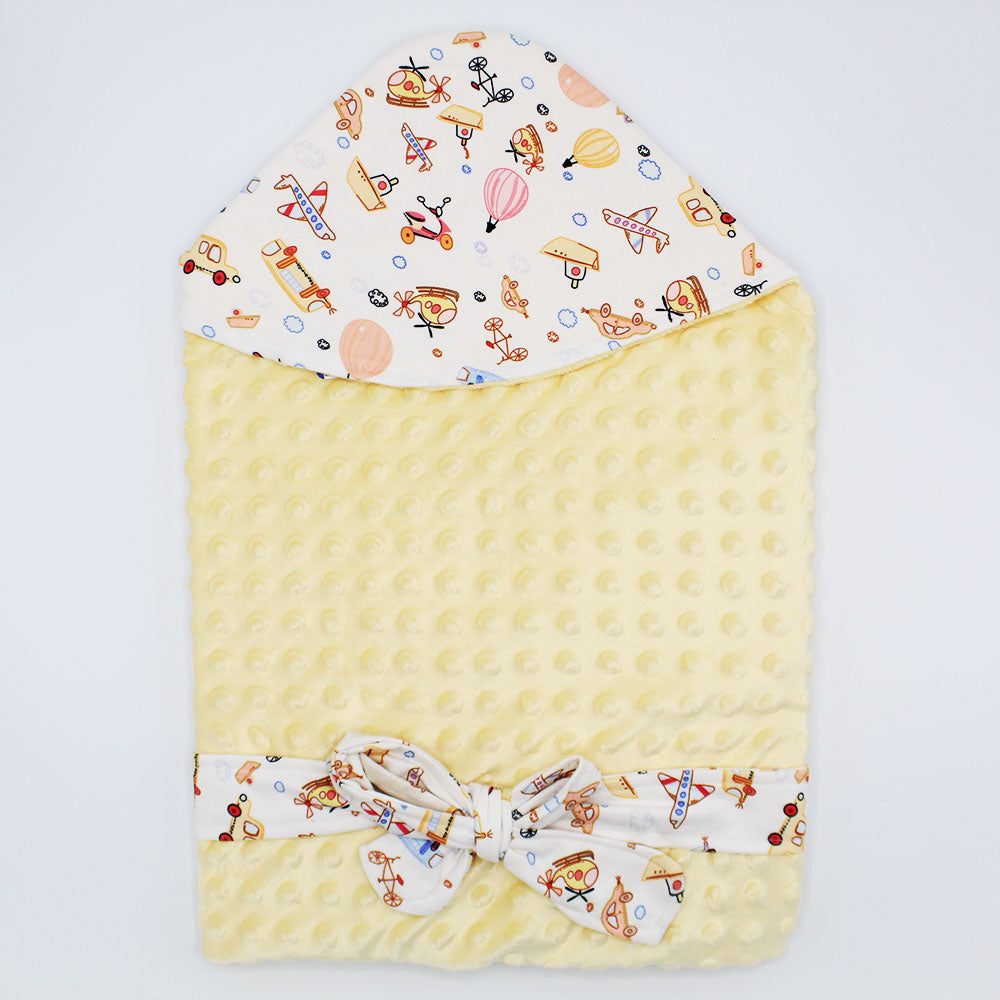 Winter Newborn Baby Swaddle Wrapping Blanket with Hood Double Side Printed For 0-3 Months